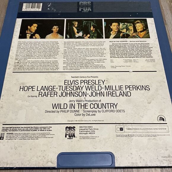 RCA CED SelectaVision VideoDiscs Movie WILD IN THE COUNTRY ELVIS PRESLEY cover - Picture 4 of 6
